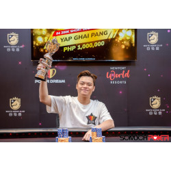 Yap Ghai Pang, the Malaysia Representative, wins the Dragon Dream Trophy in the Poker Dream Manila.