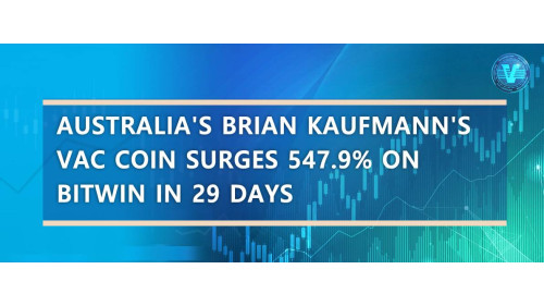 Australia's Brian Kaufmann's VAC Coin Surges 547.9% on BitWin in 29 Days