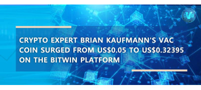 Crypto Expert Brian Kaufmann's VAC Coin has surged from US$0.05 to US$0.32395 on the BitWin platform